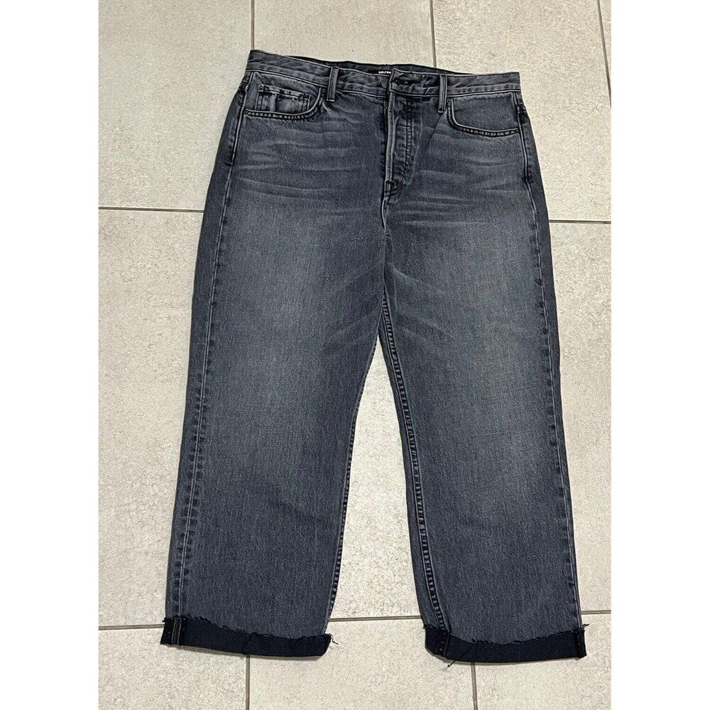 GRLFRND MICA Straight Leg High Rise Button Fly Dark Wash Jeans Size 31